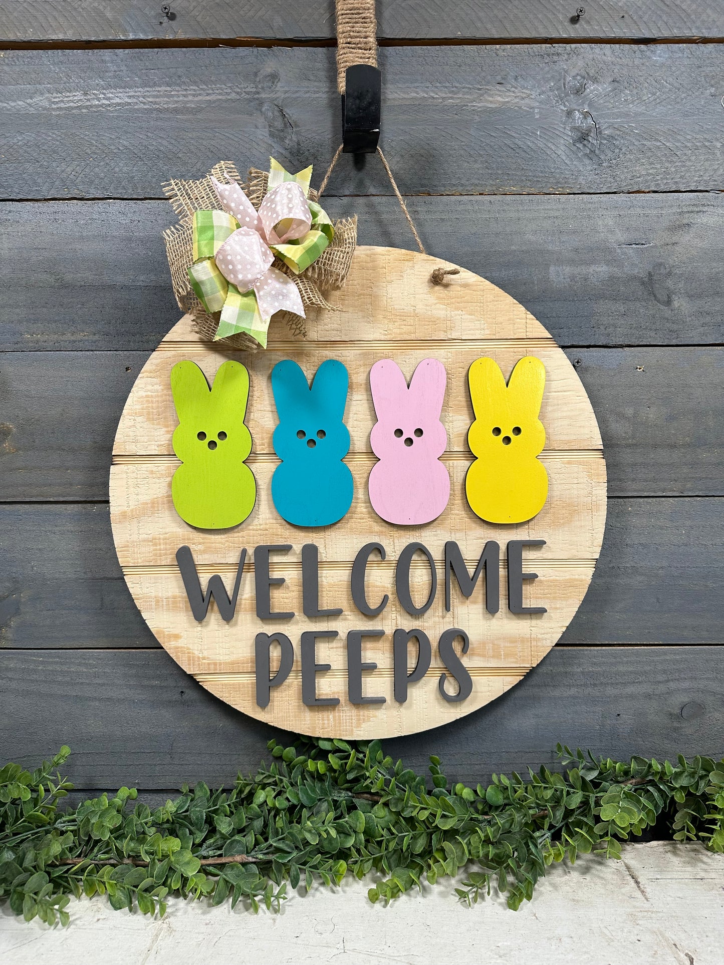 Welcome Peeps Door Hanger