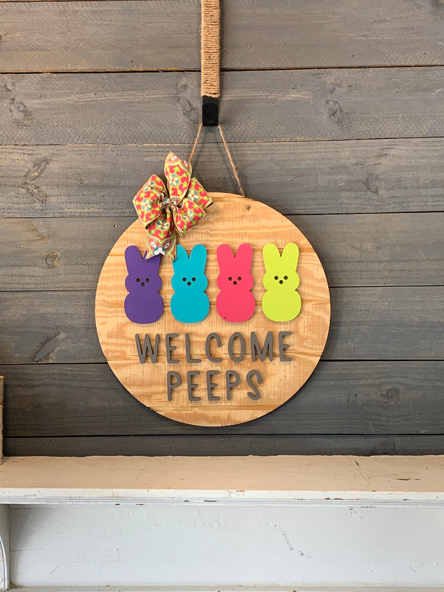 Welcome Peeps Door Hanger