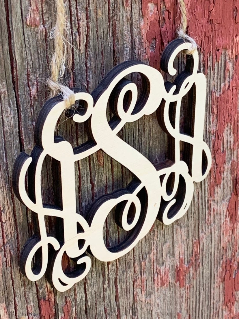 Monogram Car Charm, Unpainted, Wood, Homecoming Mum