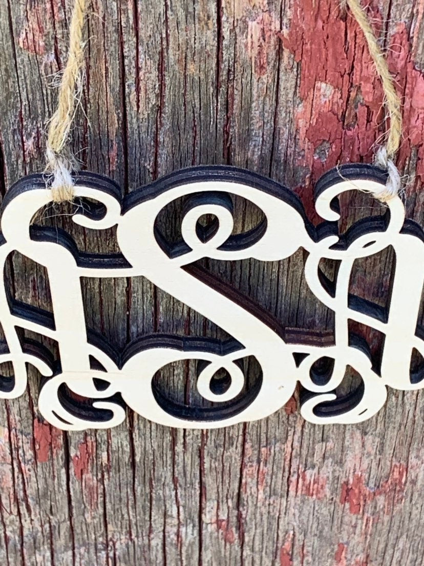 Monogram Car Charm, Unpainted, Wood, Homecoming Mum