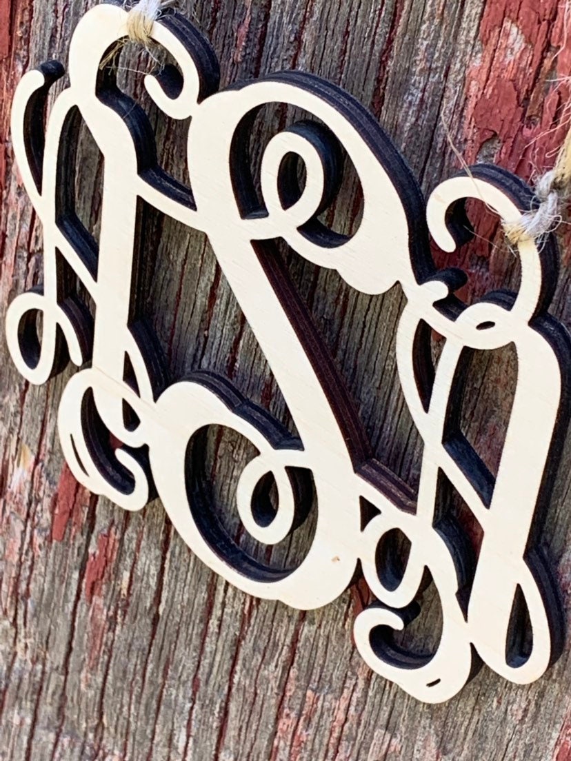 Monogram Car Charm, Unpainted, Wood, Homecoming Mum
