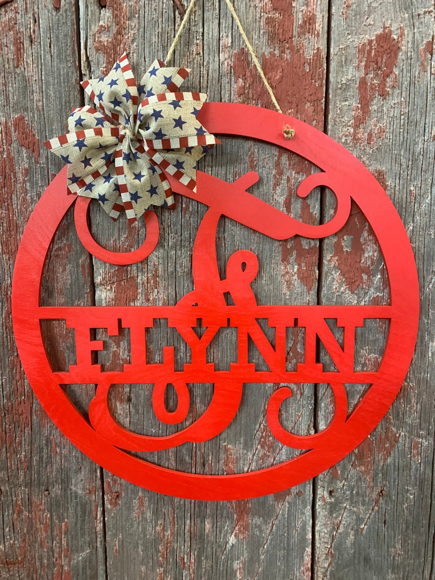 Monogram Door Hanger - Welcome Wooden Door Hanger