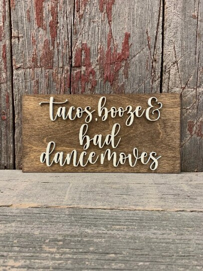 BBQ, Tacos, Pizza, Buffet Wedding Sign