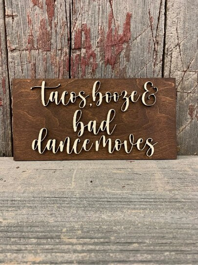 BBQ, Tacos, Pizza, Buffet Wedding Sign