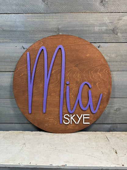 Nursery Wood Name Sign