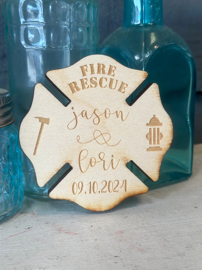 Firefighter Maltese Wedding Magnets