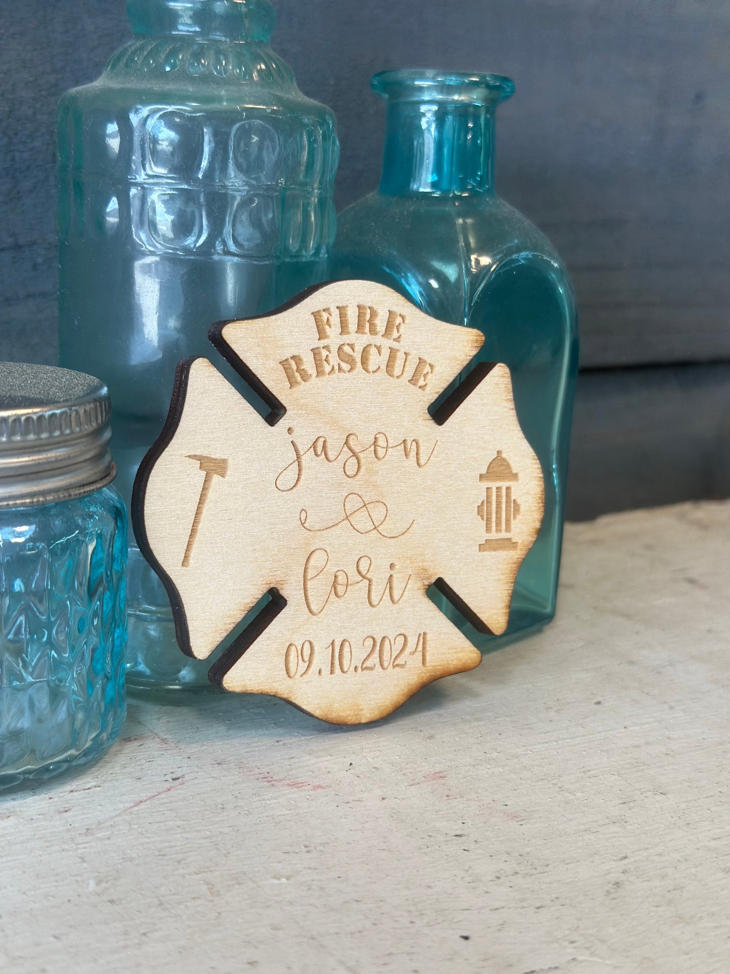 Firefighter Maltese Wedding Magnets