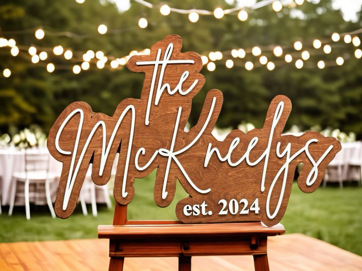 Large Wedding Name Sign