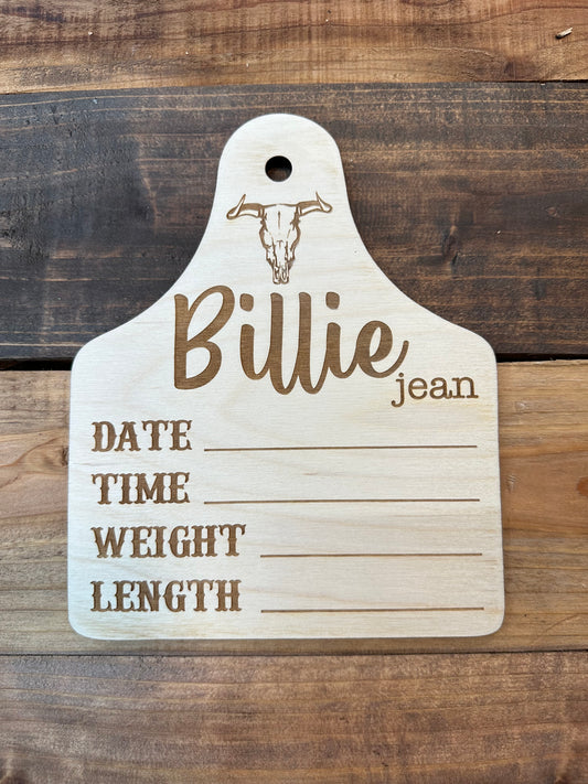 Cattle Tag Birth Announcement