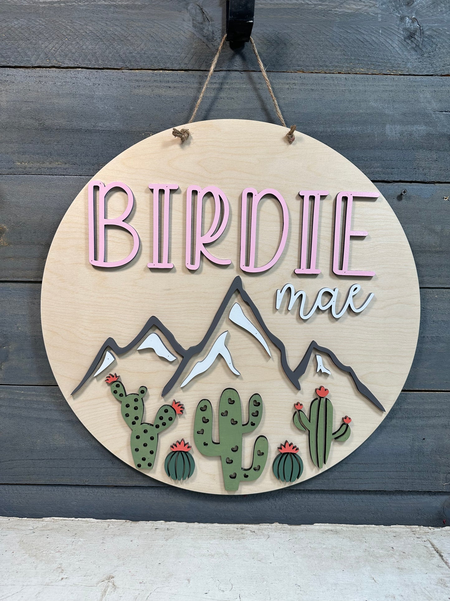 Boho Cactus Sign