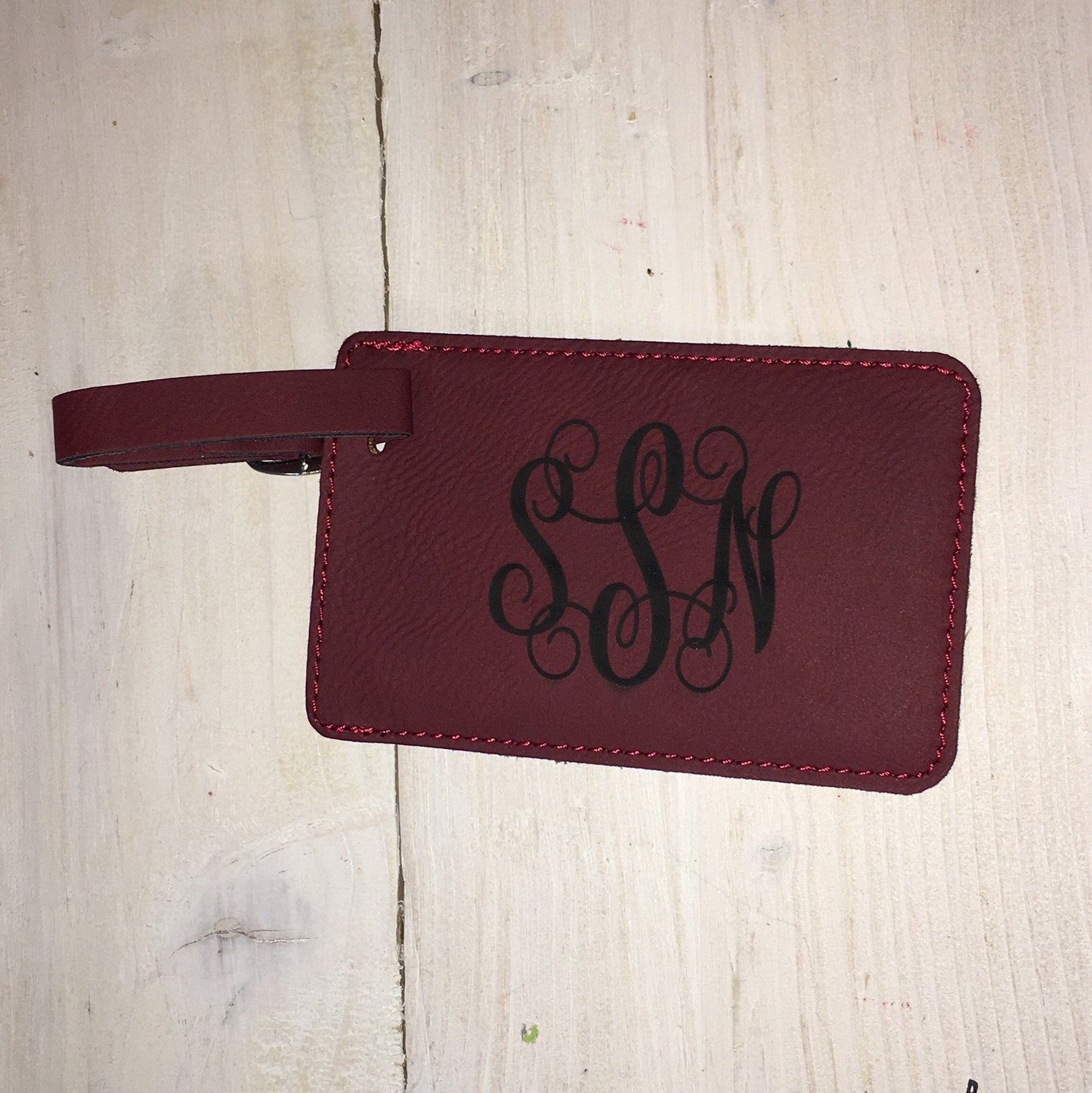 Personalized Luggage Tags, Monogram Luggage Tags, Leatherette Luggage Tags