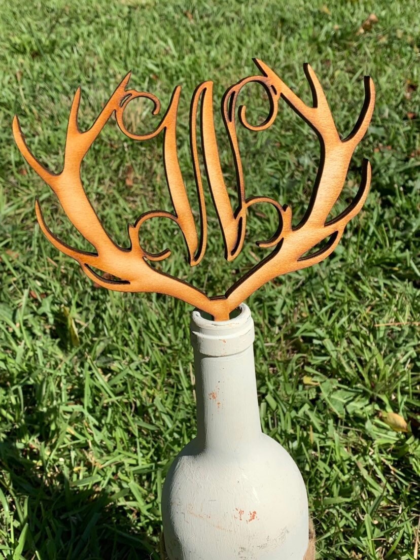 Antler Wedding Cake Topper