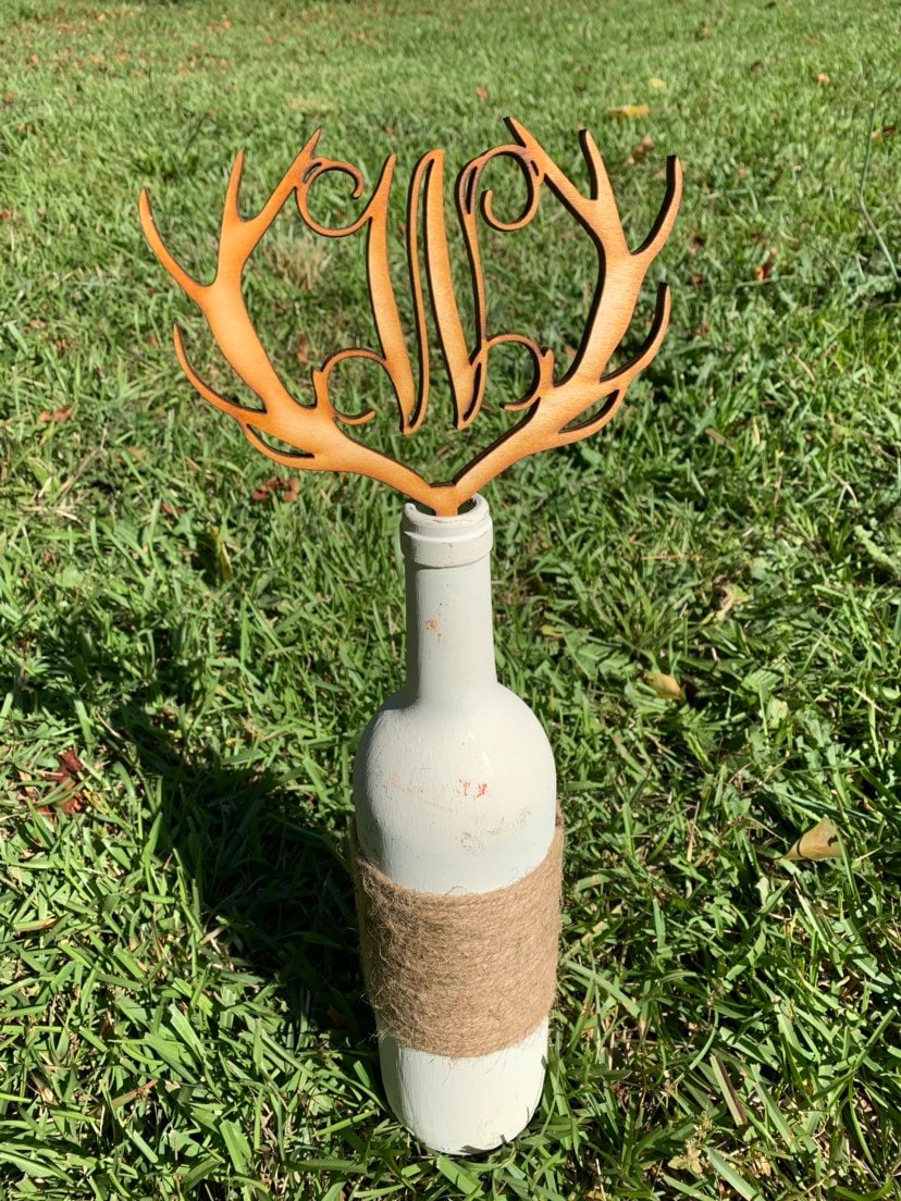 Antler Wedding Cake Topper