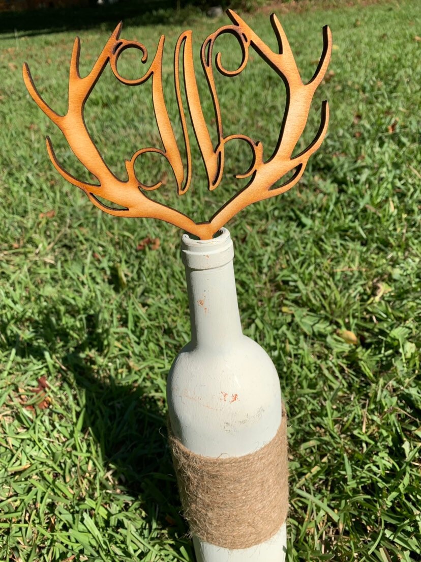 Antler Wedding Cake Topper