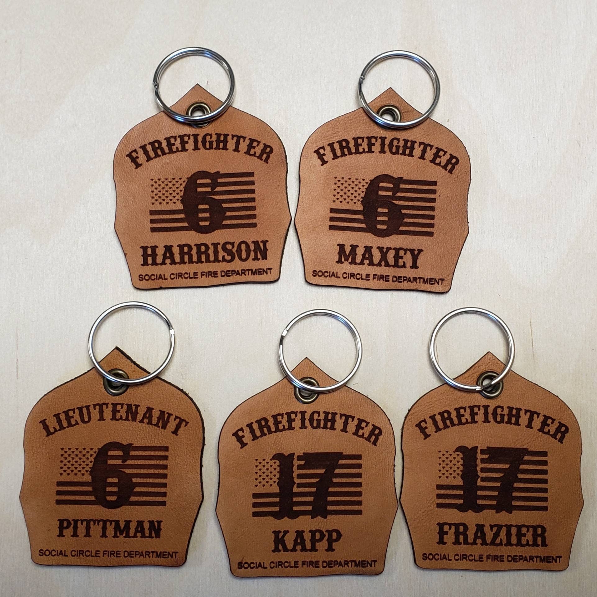 Personalized Sheriff Badge Keychain with Number, Rank & Dept