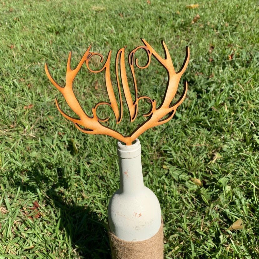 Antler Wedding Cake Topper