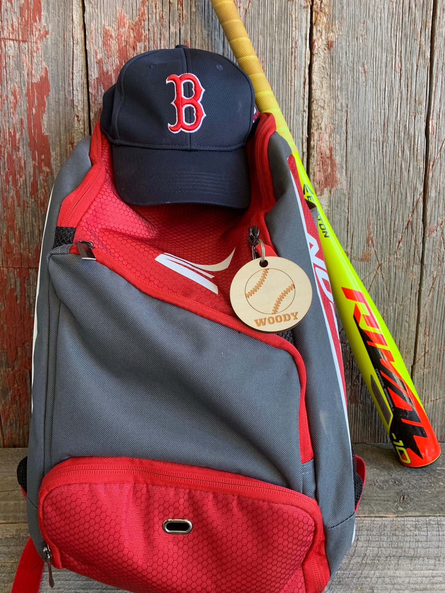 Baseball Wooden Keychain