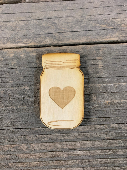 Mason Jar Heart Magnet