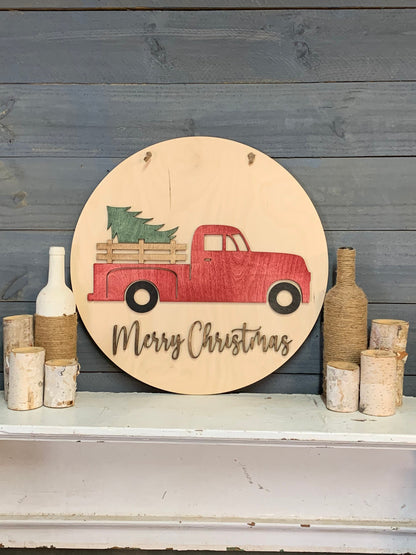 Vintage Truck with a Christmas Tree