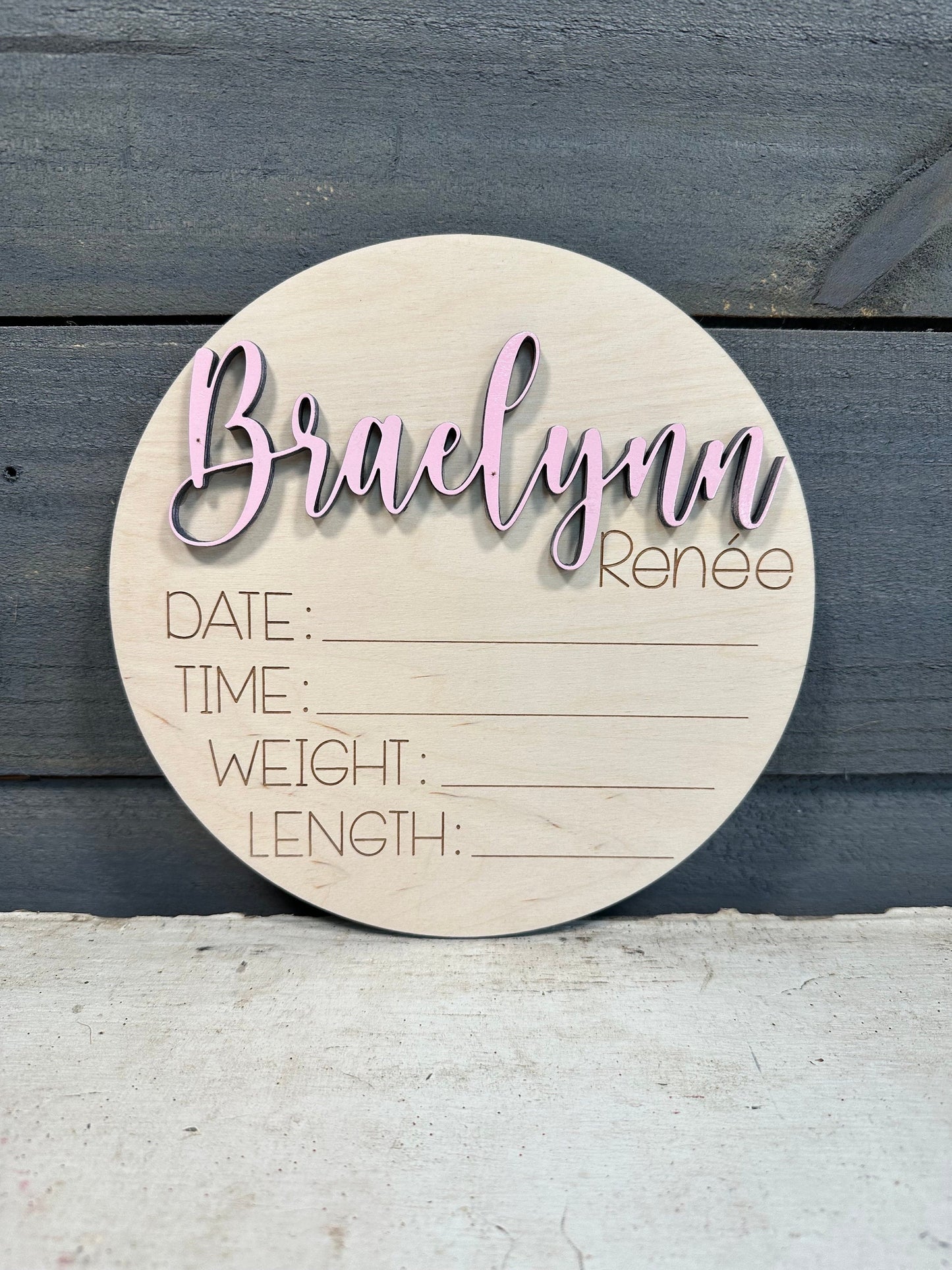 Wooden Birth Announcement, Nursery Sign, Name Sign, Hospital Sign